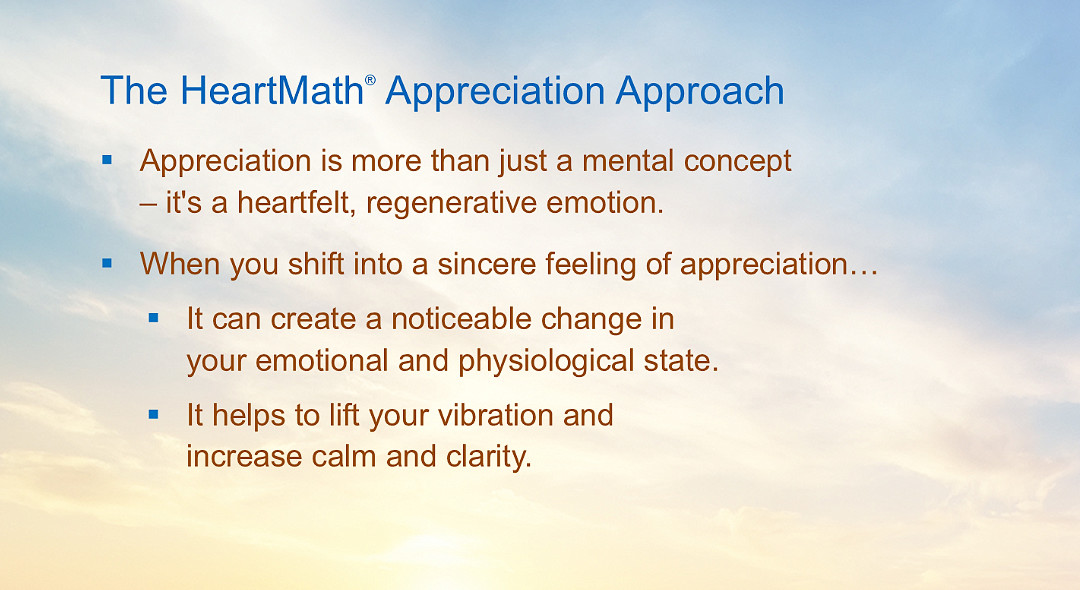 HeartMath® Appreciation Tool™ and Exercises