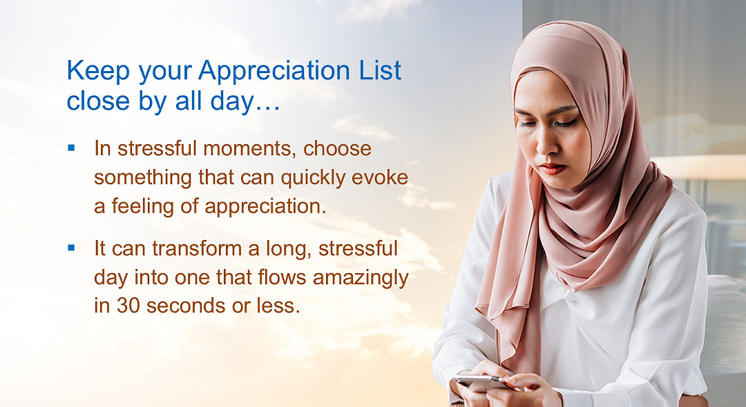 HeartMath® Appreciation Tool™ and Exercises